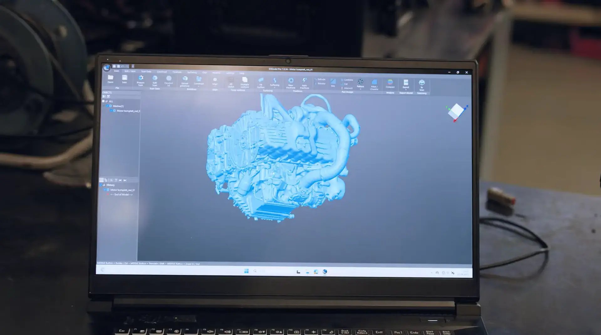 Clear 3D data acquired by EinScan Rigil