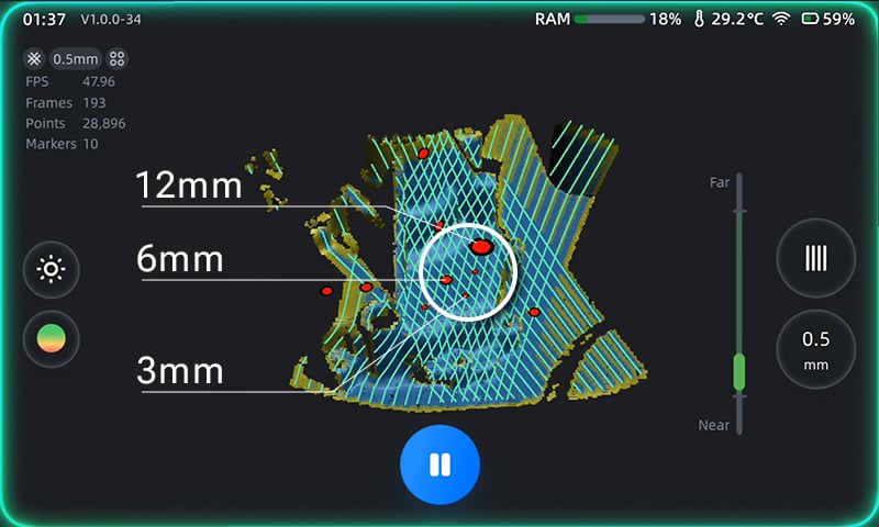 EinScan Rigil Multiple-Types-of-Marker-Supported-3-6-12-mm